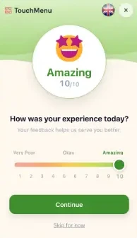 Guest feedback screen