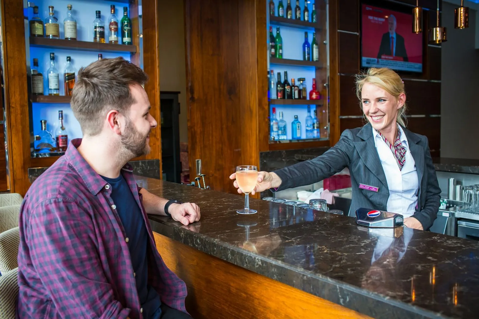 Guests at the hotel bar