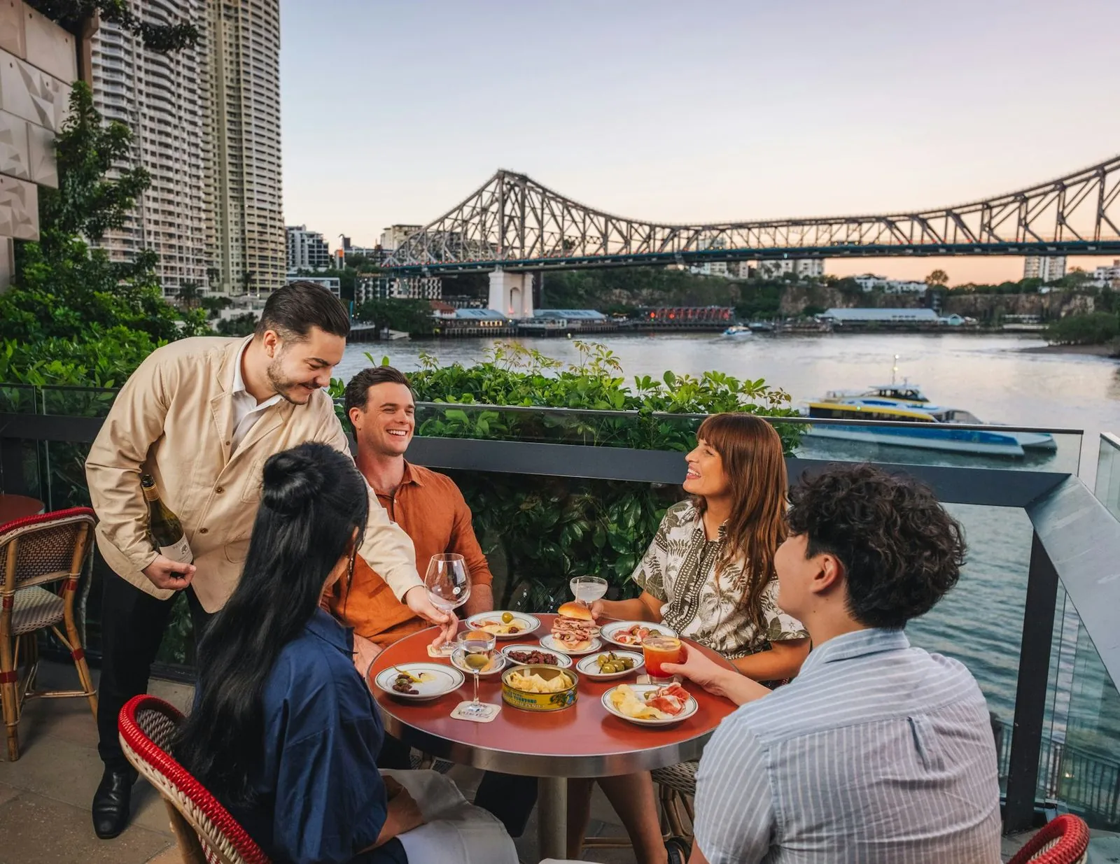 Guests dining at a hotel restaurant